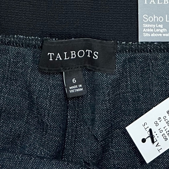 NWT Talbots Soho Pull On Leggings in Simple Plaid Blue/Green - Picture 4 of 8